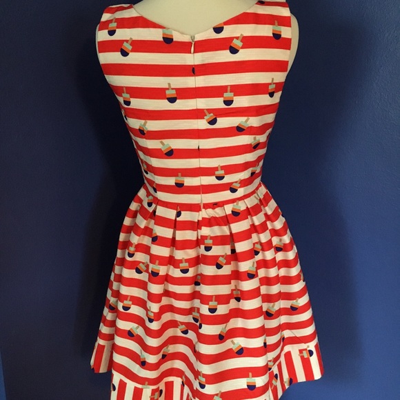 Kling Red & White Stripe summer dress with colorful popsicle print retro pinup - Picture 11 of 16
